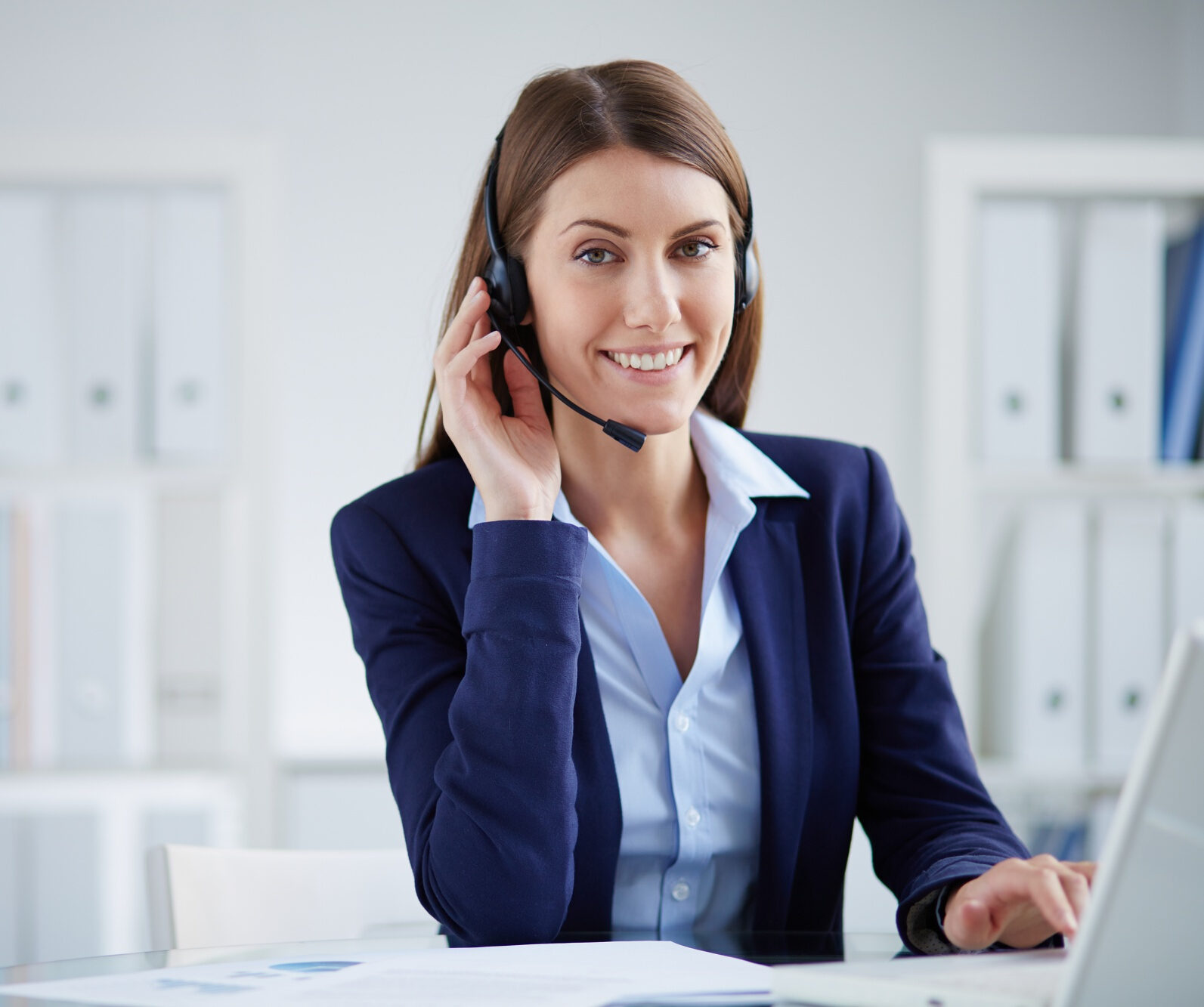 Legacy Loan customer service representative wearing a headset